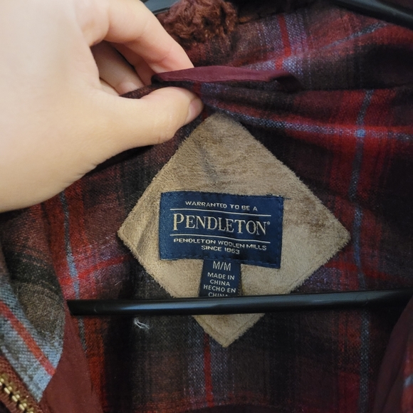 Pendleton Maroon Teddy Wool Coat Women Medium - Picture 7 of 7